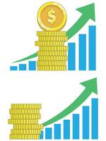 Coin Graph Up Value Exchange Increase vector