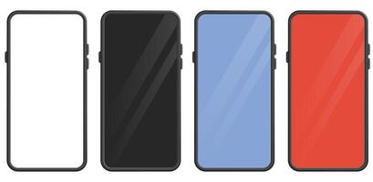 Template Smartphone with Colored Screens vector