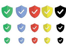 Shield Check Mark Secure Protection Symbol vector