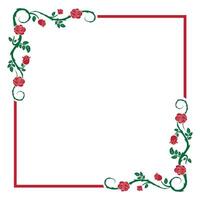 simple frame with corner rose ornate vector