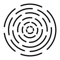 maze or labyrinth icon isolated on white background. Circular labyrinth symbol. vector