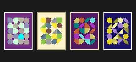 Minimal Geometric Abstract Cover Poster Set. Abstract Shape Background for Magazine Brochure Flyer and Page Layout vector