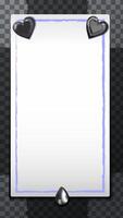 Chrome Heart Frame Stories Template. Shiny Metallic Silver Design with Elegant Highlights for Social Media, Invitations, and Modern Aesthetic. vector