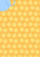Yellow floral background. illustration with retro flowers. Perfect for cheerful, vintage, and decorative design compositions. vector