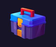 Cartoon futuristic sci fi game toolbox space chest vector