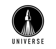 Spaceship rocket icon of space and galaxy universe vector