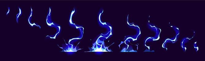 Lightning sprite animation, cartoon sprite sheet vector