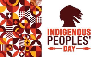 Indigenous peoples' Day background or banner design template is observed every year in October. Holiday concept. Template for card, poster, placard, template. eps 10 vector