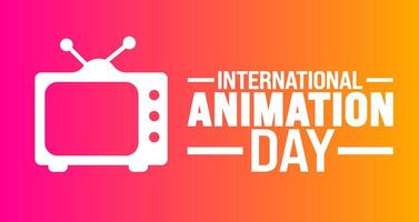 International Animation Day background or banner design template is observed every year in October. Holiday concept. Template for card, poster, placard, template. eps 10 vector