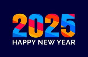 2025 happy new year colorful typography text logo design template. Happy New Year 2025 text, use to business template, banners, background, poster, greeting card, and calendar cover. vector
