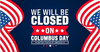 Happy Columbus Day background or banner design template with Columbus sailing ship. Columbus Day Celebration background with USA flag. Columbus sailing ship background, poster, banner, card design. vector