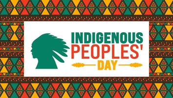 Indigenous peoples' Day background or banner design template is observed every year in October. Holiday concept. Template for card, poster, placard, template. eps 10 vector