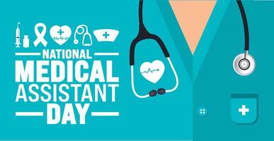 National Medical Assistant Day background or banner design template is observed every year in October. Holiday concept. Template for card, poster, placard, template. eps 10 vector