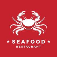 A colorful and delicious Seafood Restaurant Logo creatively featuring an enticing crab design. illustration in minimalistic style. Ideal for logos, signs, websites vector