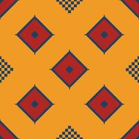 a yellow and red square pattern with squares and diamonds vector