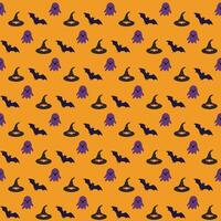 halloween pattern with bats and ghost vector