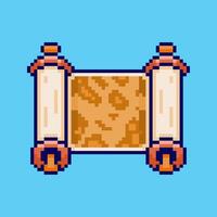 Pixel art map scroll game asset design vector