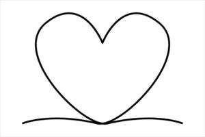 Continuous one line drawing of heart art illustration vector