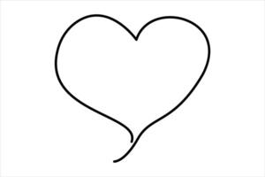 Continuous one line heart outline hand drawn symbol art illustration vector