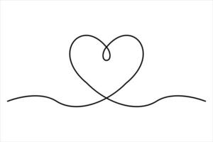 Continuous one line drawing heart art illustration of white background vector