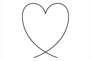 Continuous one line drawing heart outline art illustration vector