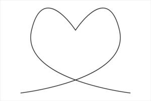 Continuous single line drawing Line art of heart shape icon illustration vector