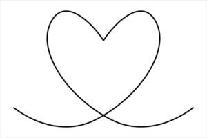 Continuous one line drawing of heart art illustration vector