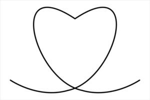 Continuous single line drawing Line art of heart icon illustration vector