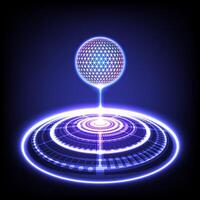 Abstract global technology dark blue background. Design for ring, sphere, circle,world, planet, , technology, digital, machine, protocol, futuristic, connection. vector