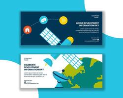 Development Information Day Post Design for Social Media Banner with Flat Cartoon Background vector