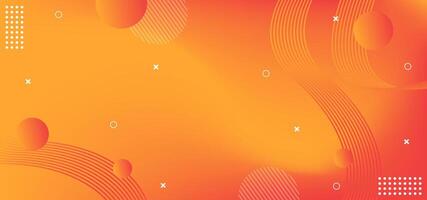 Abstract orange background with geometric shapes, lines and gradient colors. vector