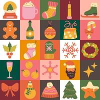 Geometric Christmas background, Advent calendar vector