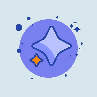 Sparkle flat illustration. Magic signs illustration.