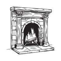 Old Fireplace Stock Illustrations isolated on white background vector