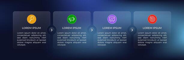 Timeline infographic with four steps vector