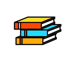 Illustration of stacked books symbolizing knowledge, education, and learning resources vector