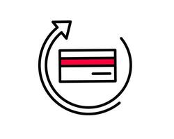 Illustration of a pay later option allowing delayed payment for a purchase vector