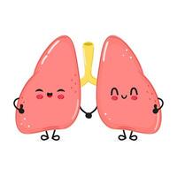 Lungs character. Everything is gonna be cool card. hand drawn cartoon kawaii character illustration icon. Isolated on white background. Lungs character concept vector