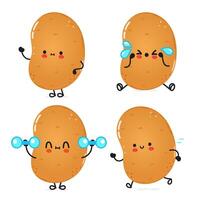 Funny Potato characters bundle set. hand drawn doodle style cartoon character illustration icon design. Cute Potato mascot character collection vector