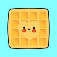 A waffle with a heart shape on it vector