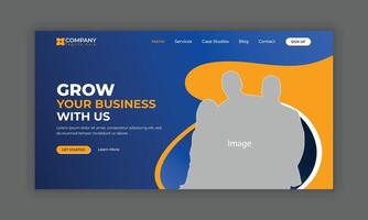 Digital marketing business landing page UI design vector