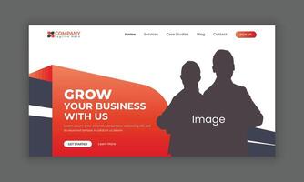 Digital marketing landing page UI design or Digital marketing agency website homepage, Hero section design, website banner vector