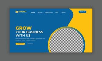 Digital marketing landing page UI design or Digital marketing agency website homepage, Hero section design, hero banner, website banner design vector
