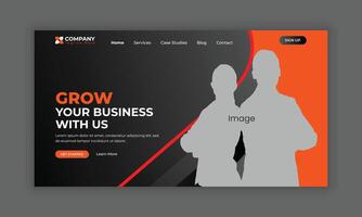 Digital marketing landing page UI design or Digital marketing agency website homepage, Hero section design, vector