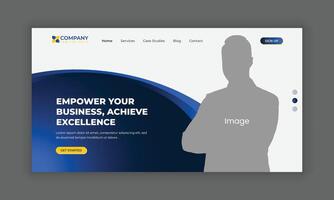 Digital marketing landing page UI design or website banner template vector