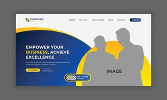 Digital marketing business landing page UI design or Digital marketing agency website homepage, Hero section design, website banner design vector