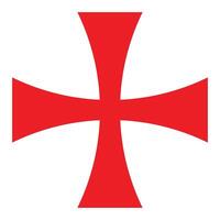 Knights Templar cross, illustration of red cross shape, isolated on white background vector