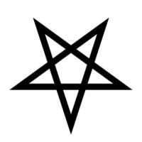 Pentagram - illustration of simple five-pointed star, isolated on white background vector