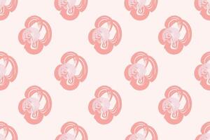 Naive floral pattern in the style of the 70s with groovy daisy flowers of natural tones. Retro design. Contemporary minimalistic trendy background for kids. Scandinavian nursery print. vector