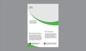 template for a business flyer. It features a clean and professional design with a green and white color scheme. vector